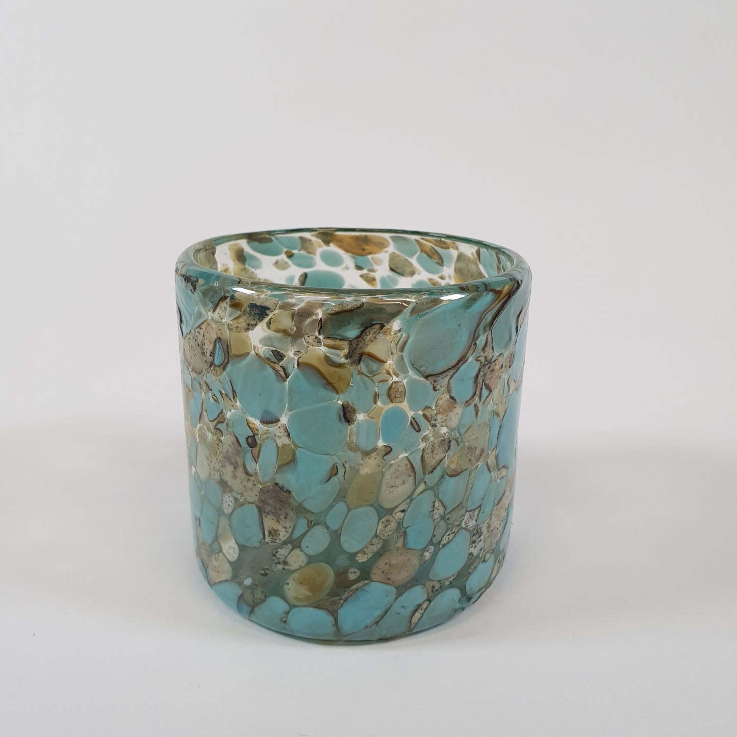 Sirena Turquoise Edition Turquoise & Marble Tumbler / Mexican drinking glass / Hand-blown from recycled glass