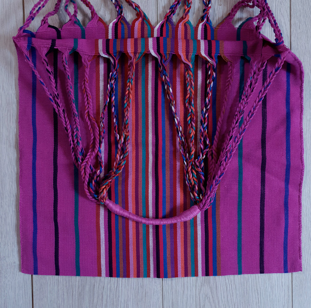 Mexican hand-bag, colourful hand-bag, boho - Dark Purple Muticolour