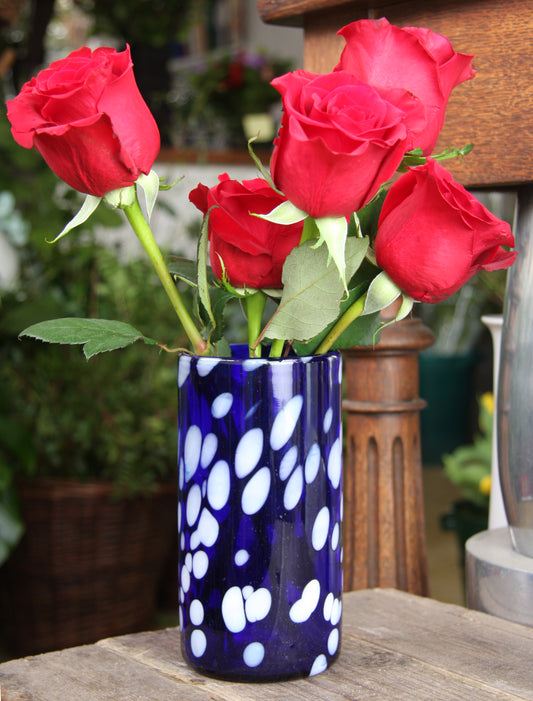 Realeza Azul - Bristol Blue & White | Mexican Hand Blown Vase