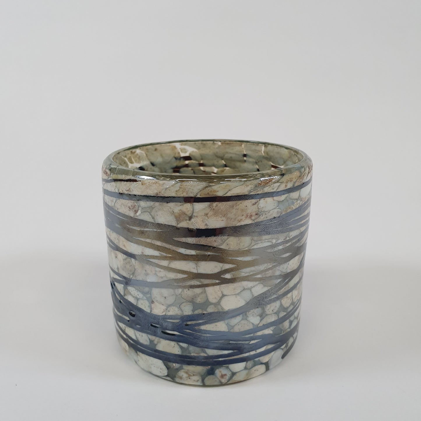 Perla Marble Edition - Mexican Tumbler / Marble and Dark Silver web pattern