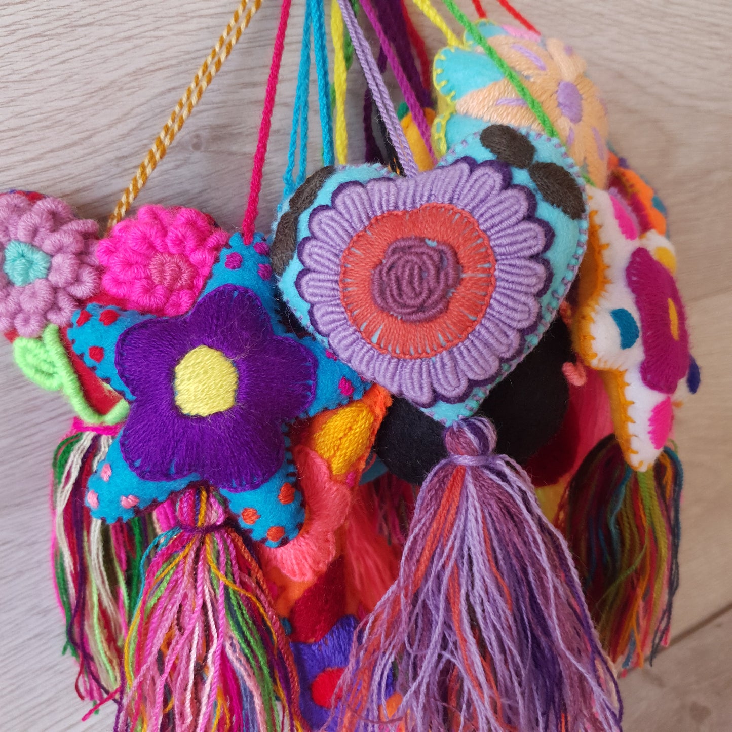 Mexican heart - mini ornaments (Set of 3)