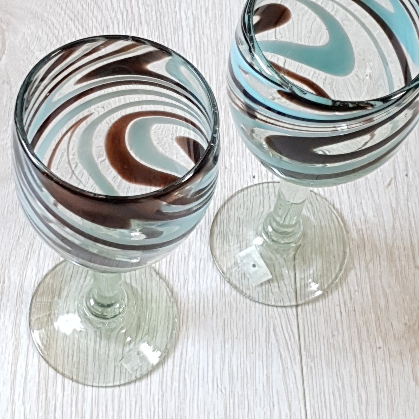 Arte Deco Edition - Groovy 70's, Turquoise Wine Glasses (Set of two)