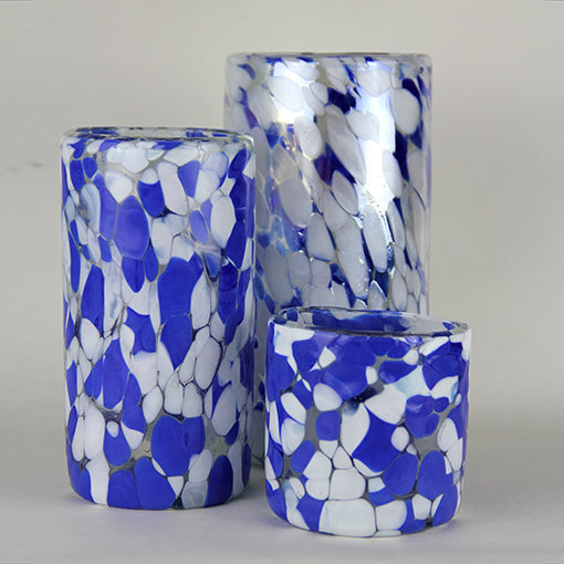 Nube - Artisan Blue & White | Mexican Hand Blown Vase
