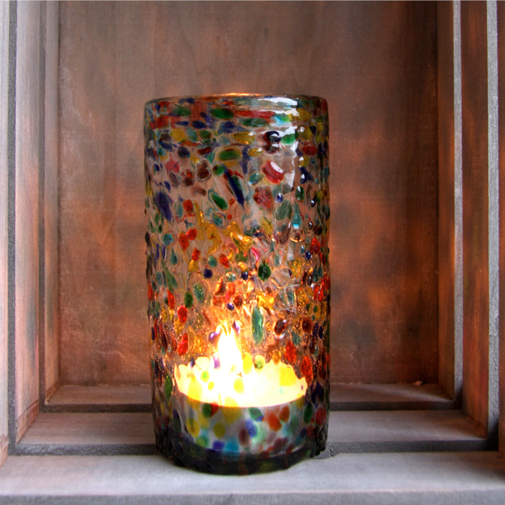 Barcelona Edition Multicolour Mexican Vase | Hand Blown Recycled Glass