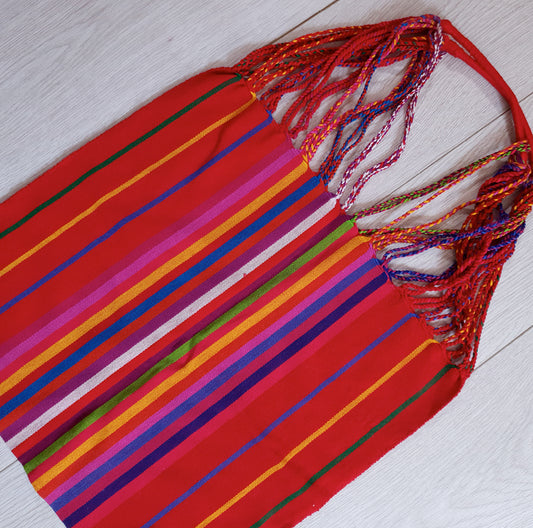 Mexican hand-bag, colourful hand-bag, boho - Red / Multicolour