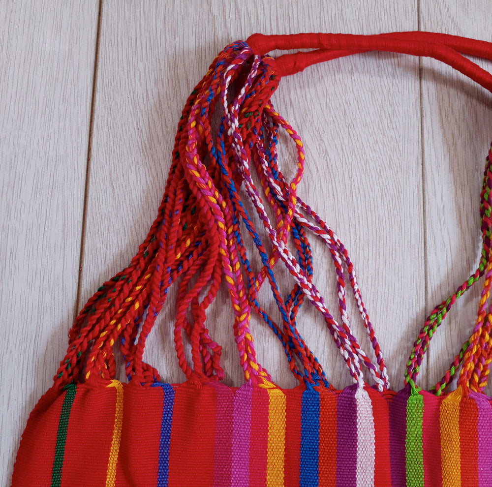 Mexican hand-bag, colourful hand-bag, boho - Red / Multicolour