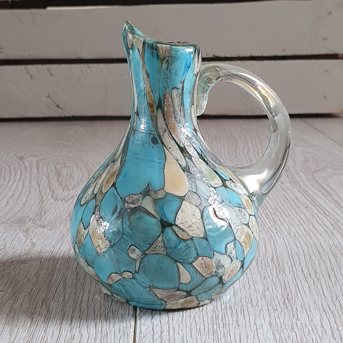 Sirena Turquoise Edition Set of 2 Jugs - Mexican, Turquoise & Marble | Creamer Jugs | Oil Vinegar Jugs