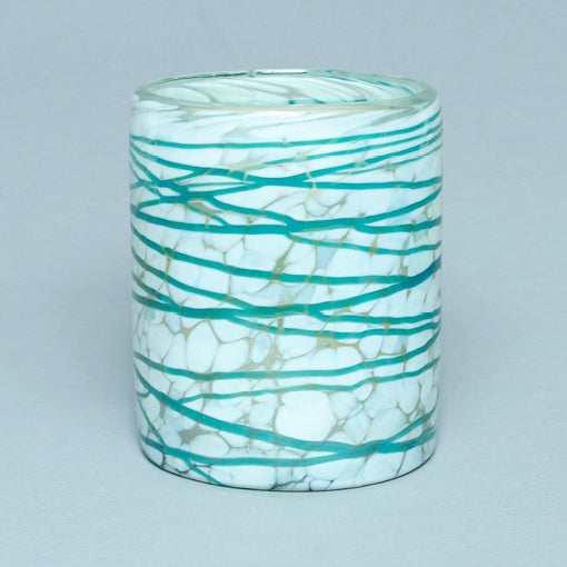 Perla Turquesa - White Turquoise Vase | Mexican Hand-blown Glass