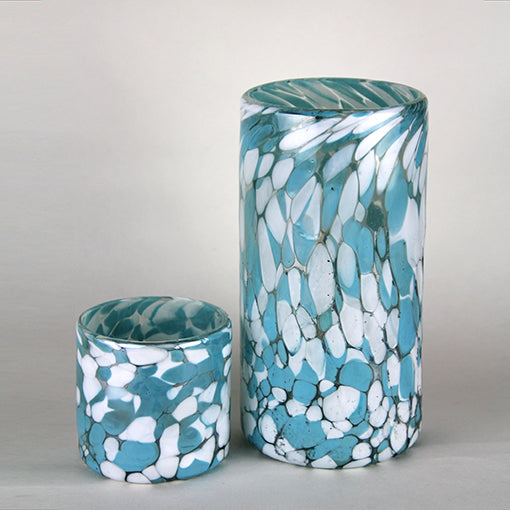 Nube Aqua - Turquoise & White Vase